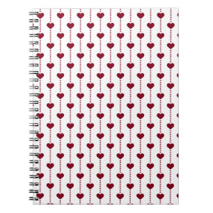 Muster/rote Herzen Notizblock