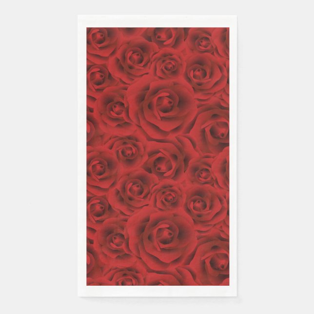 Muster-rote Rosen, Blume der Liebe, Freundin-GIF Serviette (Vorderseite)