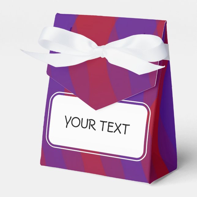 Muster - rote violette Wellen + Ihr Text Geschenkschachtel (Vorderseite)