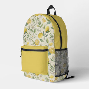 Muster-Rucksack für Zitronen und Blume Bedruckter Rucksack