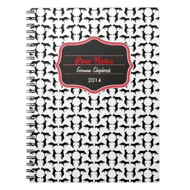 Muster Schäferhund Notizblock (Vorderseite)