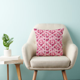 Muster schöner rosa Herzen Kissen