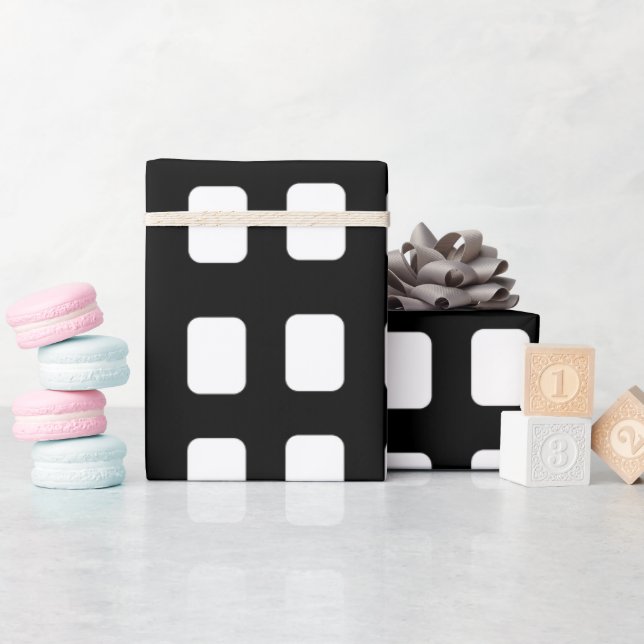 Muster Schwarz-Weiß-Quadrate Geschenkpapier (Babyparty)