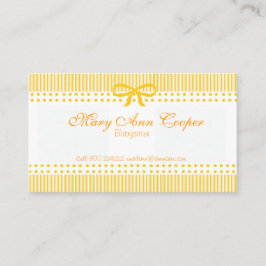 Muster-Senf-Gelb-Babysitter-Kinderbetreuung Visitenkarte