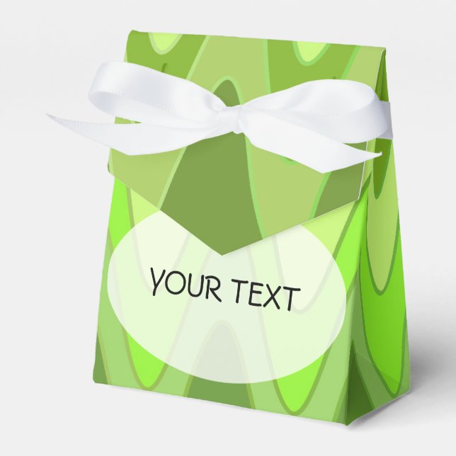 Muster - Sinus Zickzack Grün + Ihr Text Geschenkschachtel (Vorderseite)