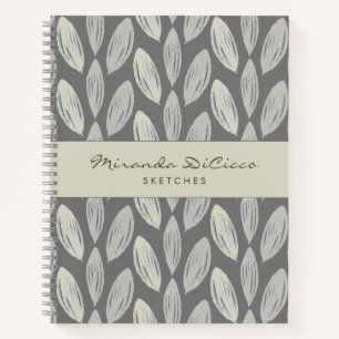 Muster-Skizze für elegante geflochtene Blätter Notizbuch