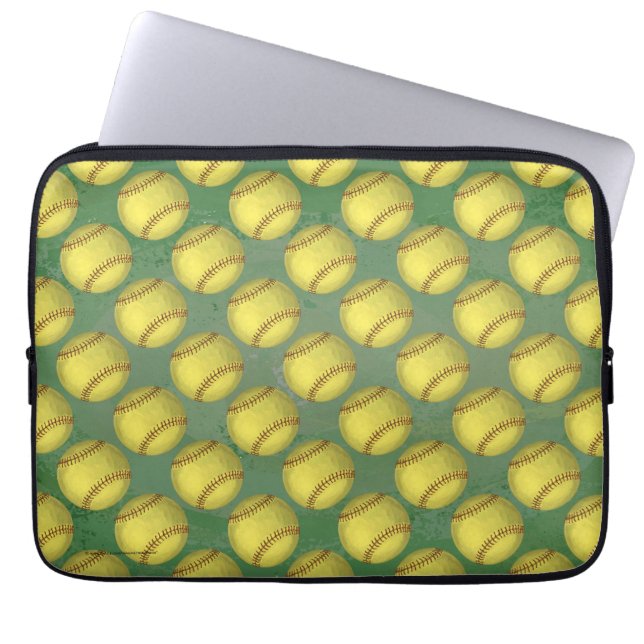 Muster Softball Laptopschutzhülle (Vorderseite)