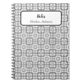 Muster-Spiral für schwarze und weiße geometrische  Notizblock