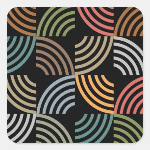 Muster Stilvoll modern - geometrisch Vintag Quadratischer Aufkleber