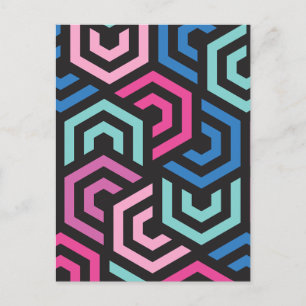 Muster Stilvoll Modern- Mode Geometrisch farbenfro Postkarte