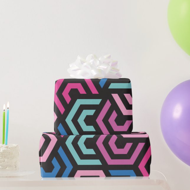 Muster Stilvoll modern - Mode geometrisch farbig Geschenkpapier (Partygeschenke)
