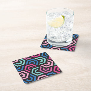 Muster Stilvoll modern - Mode geometrisch farbig Rechteckiger Pappuntersetzer