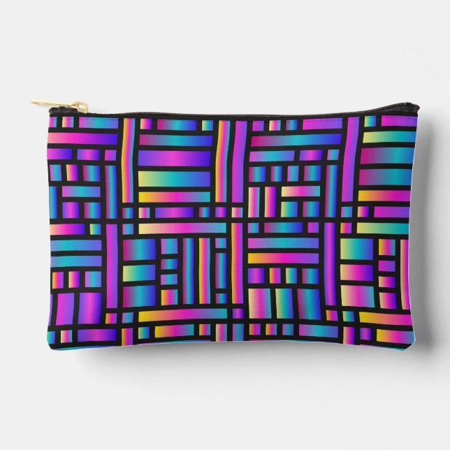 Muster Stilvoll Modern- Mode Geometrischer Tartan Zubehörtasche (Vorderseite)