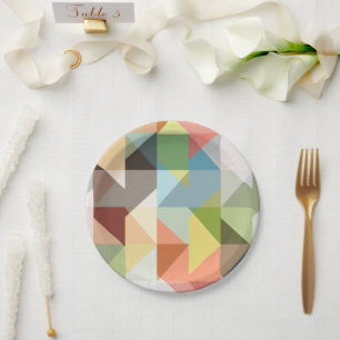 Muster Stilvolle Mode Geometric Vintag Pappteller