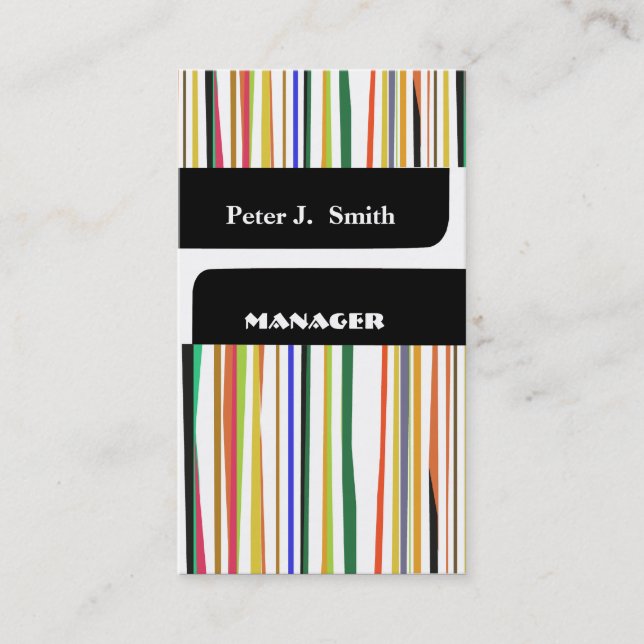 Muster Stripes Führungskraft-berufliches modernes Visitenkarte (Vorderseite)