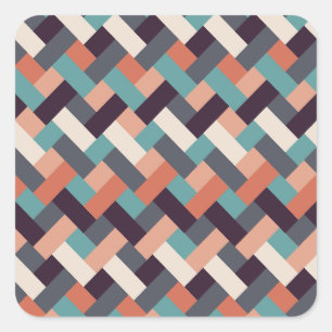 Muster Stylische Mode - Geometrisch Modern Vintage Quadratischer Aufkleber