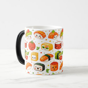 Muster süße kawaii Lebensmittel Sushi Charaktere, Verwandlungstasse