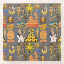 Muster Symbol antiker ägyptischer Hieroglyphus Glasuntersetzer