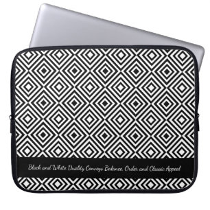 Muster-Tagline für Schwarz-weiße Tiles-Werbeaktion Laptopschutzhülle