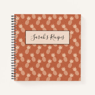 Muster Terracotta & Peach Tropical Pineapse Notizbuch