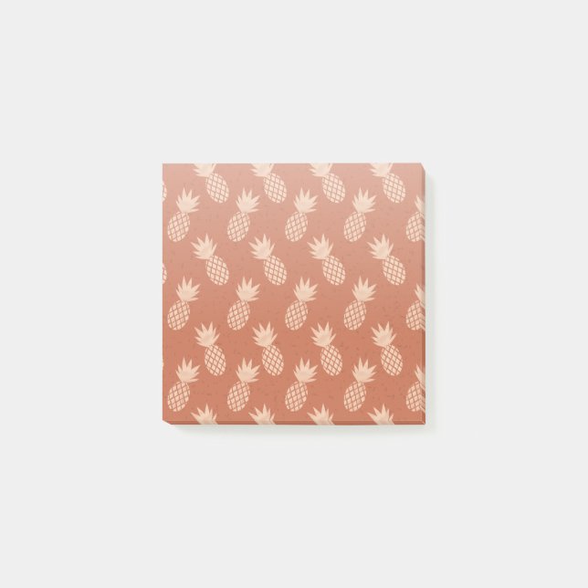 Muster Terracotta & Peach Tropical Pineapse Post-it Klebezettel (Vorderseite)