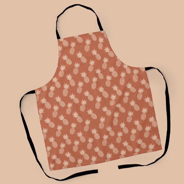Muster Terracotta & Peach Tropical Pineapse Schürze (Terracotta Pineapple Pattern Apron )