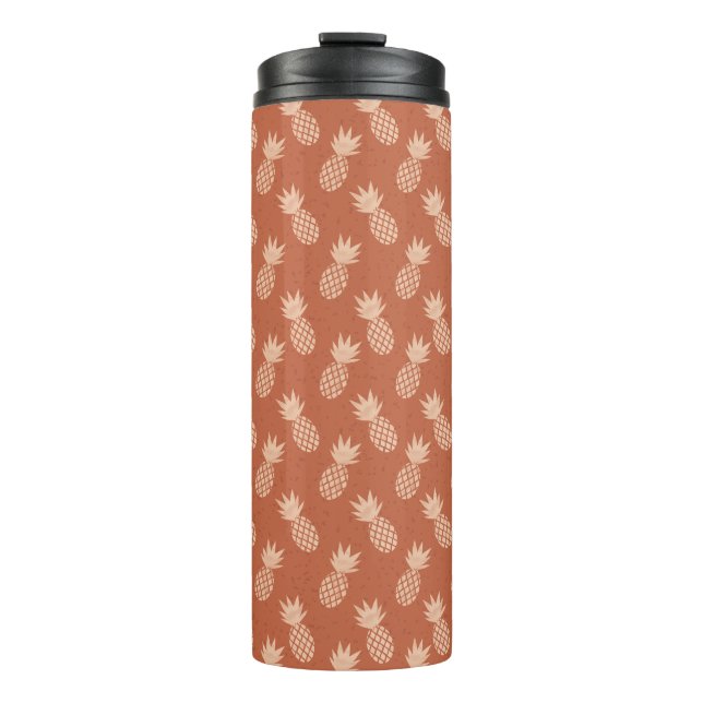 Muster Terracotta & Peach Tropical Pineapse Thermosbecher (Vorderseite)