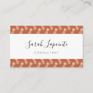 Muster Terracotta & Peach Tropical Pineapse Visitenkarte