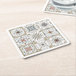 Muster Tile Mosaik Rechteckiger Pappuntersetzer