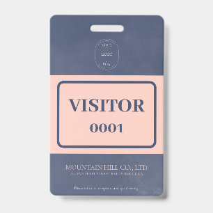 Muster-Trocken-Navyblau-Barcode-Besucherkarte Ausweis