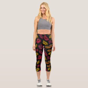 Muster tropischer Blätter 21 Capri Leggings