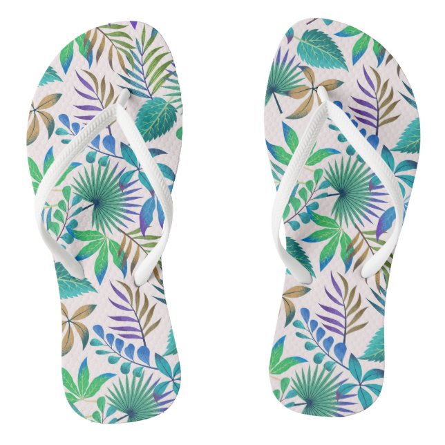 Muster tropischer Blätter Flip Flops (Fußbett)