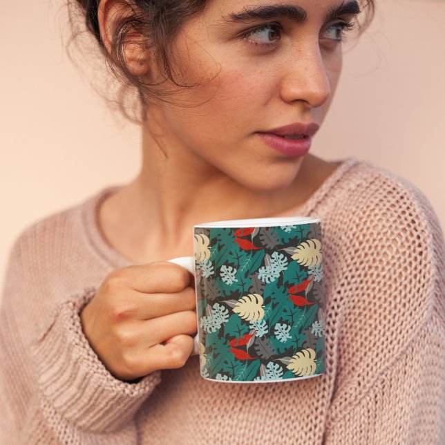 Muster tropischer Blätter Kaffeetasse (Forest leaves mug)