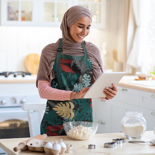 Muster tropischer Blätter Schürze (leaves apron)