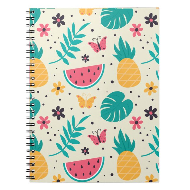 Muster Tropisches Fruchtwasser Ananas Notizblock (Vorderseite)