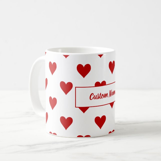Muster und benutzerdefinierbare Namen speichern Kaffeetasse (Vorderseite Links)