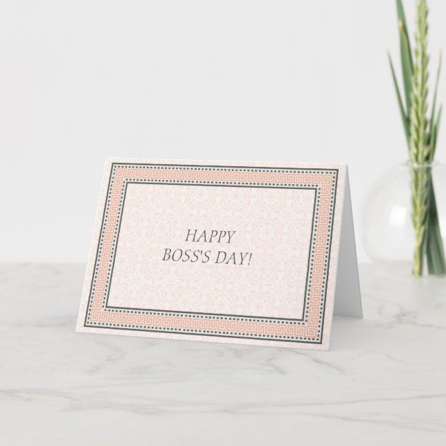 Muster und Grenzen 1 Happy Boss's Day Card Dankeskarte (Vorderseite)