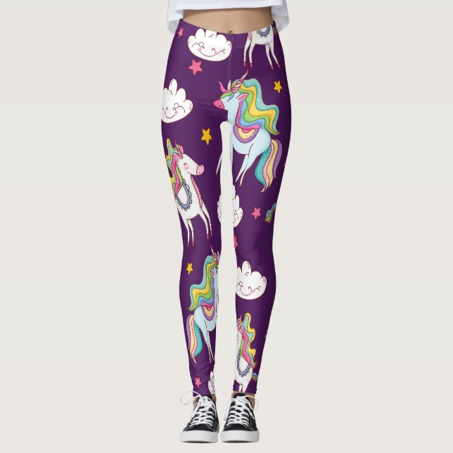 Muster Unicorn Funny Magic Horse Leggings (Vorderseite)