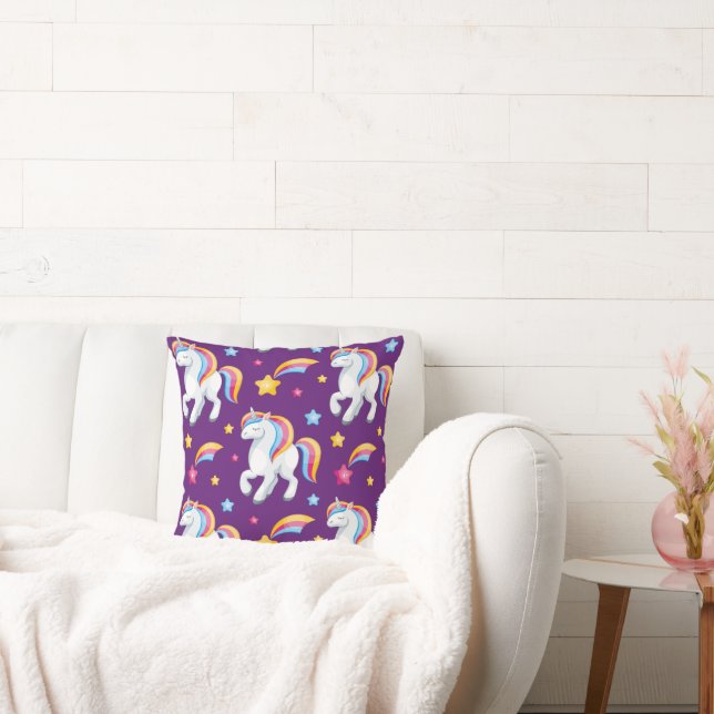 Muster Unicorn Magic Horse Niedlich Kissen (Liege)
