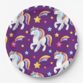 Muster Unicorn Magic Horse Niedlich Pappteller