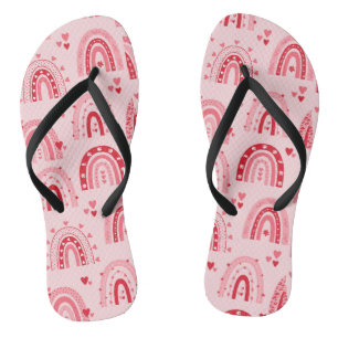 Muster Valentine 2024 Hintergrund mit Herz-Liebe Flip Flops