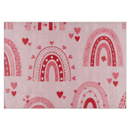 Muster Valentine 2024 Hintergrund mit Herz-Liebe Schneidebrett