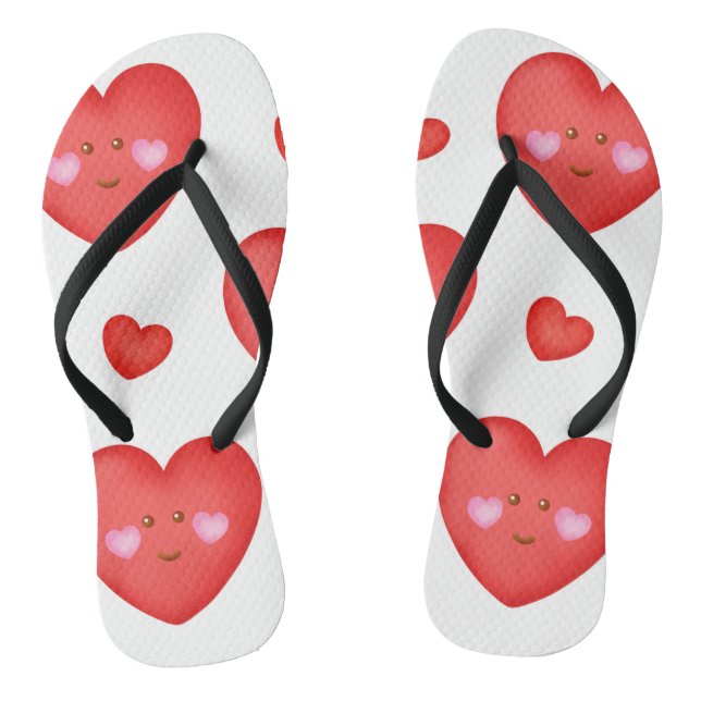 Muster Valentine Hintergrund mit Herz-Liebe Flip Flops (Fußbett)