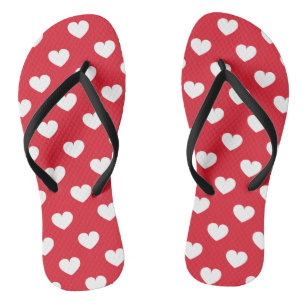 Muster Valentine Hintergrund mit Herz-Liebe Flip Flops