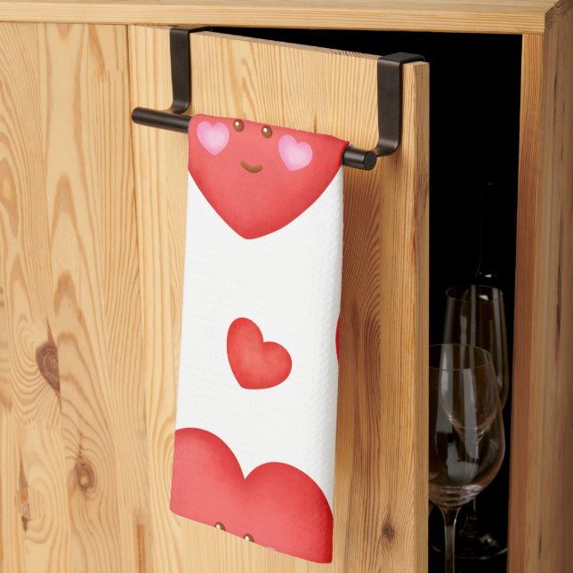 Muster Valentine Hintergrund mit Herz-Liebe Geschirrtuch (Drittel gefaltet)