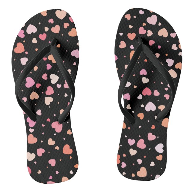Muster Valentinstag 2024 Hintergrund Mit Herz Flip Flops (Fußbett)