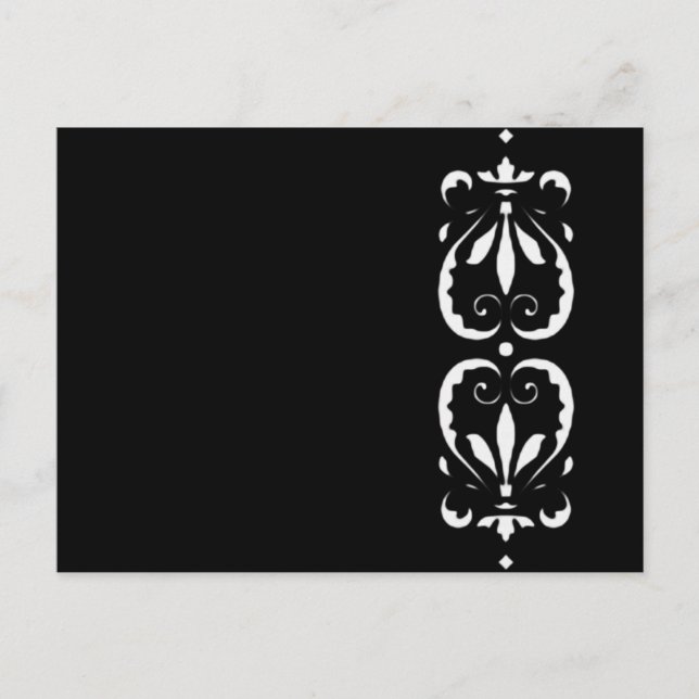 Muster viktorianisch schwarz schwarz klassisch postkarte (Vorderseite)
