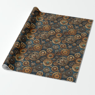 Muster viktorianischer Steampunk-Zahnräder Geschenkpapier