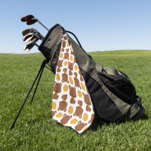 Muster von Bären, Niedlichen Bären, Fall, Kürbiski Golfhandtuch