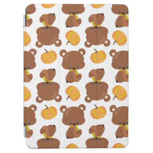 Muster von Bären, Niedlichen Bären, Fall, Kürbiski iPad Air Hülle